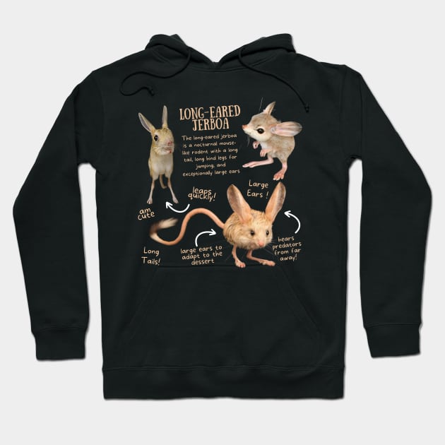 Animal Facts - Long-eared Jerboa Hoodie by Animal Facts and Trivias